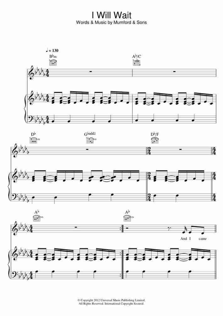 mumford sons i will wait i will wait piano sheet music onlinepianist mumford sons i will wait i will wait piano sheet music onlinepianist