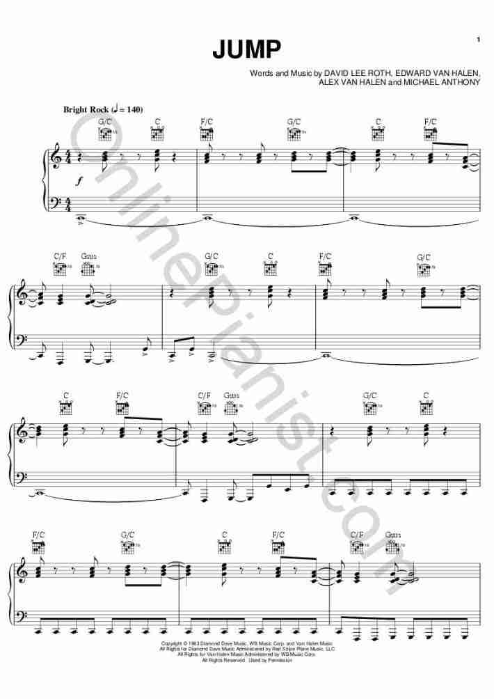 jump piano sheet music onlinepianist jump van halen piano sheet music