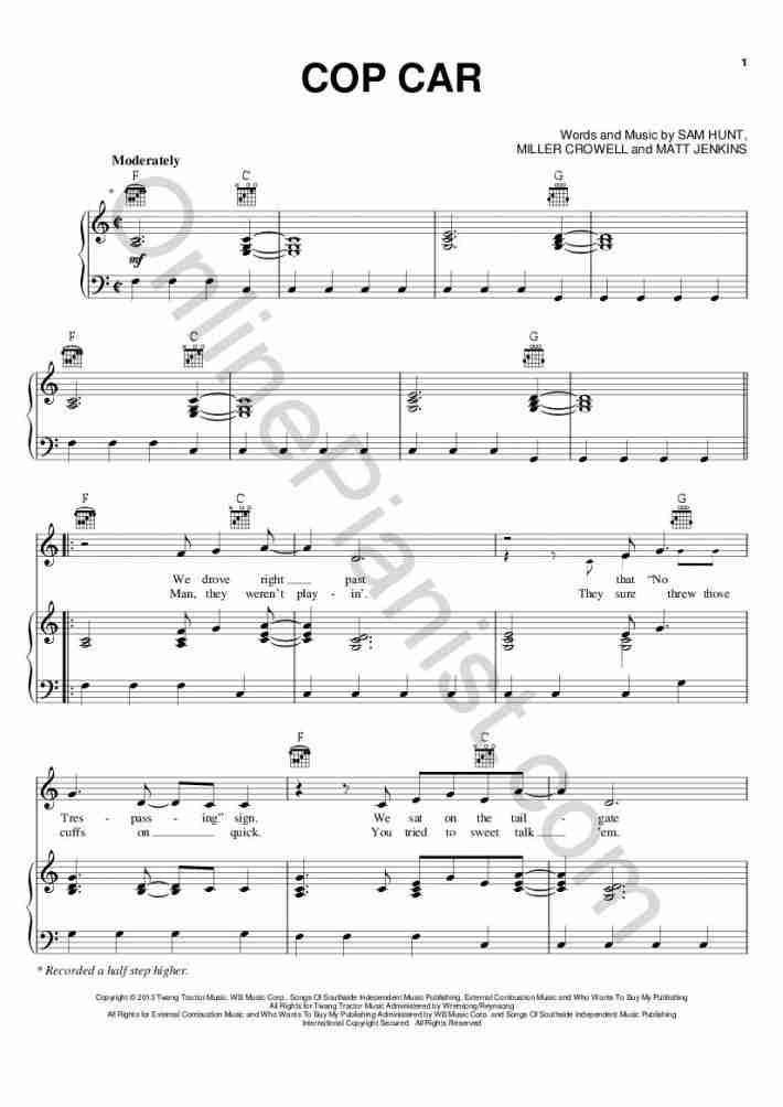 Cop Car Piano Sheet Music OnlinePianist