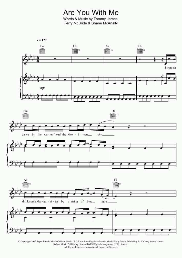 Are You With Me Piano Sheet Music Onlinepianist