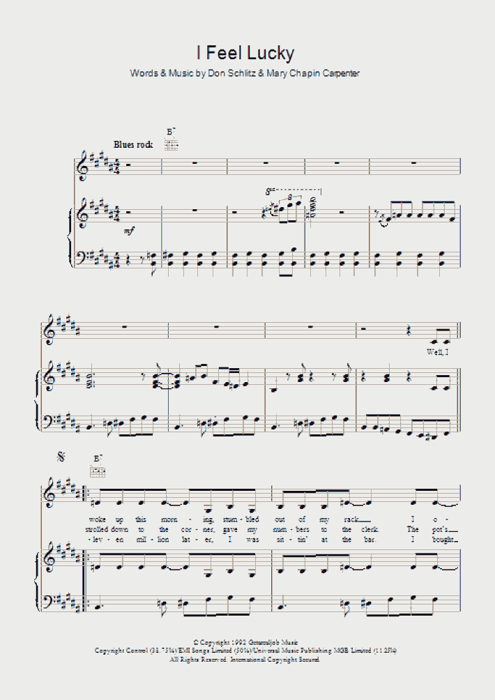 I Feel Lucky Piano Sheet Music OnlinePianist