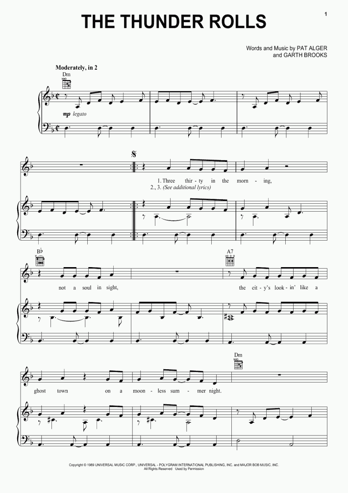 The Thunder Rolls Piano Sheet Music Onlinepianist And the thunder rolls and the thunder rolls. the thunder rolls piano sheet music