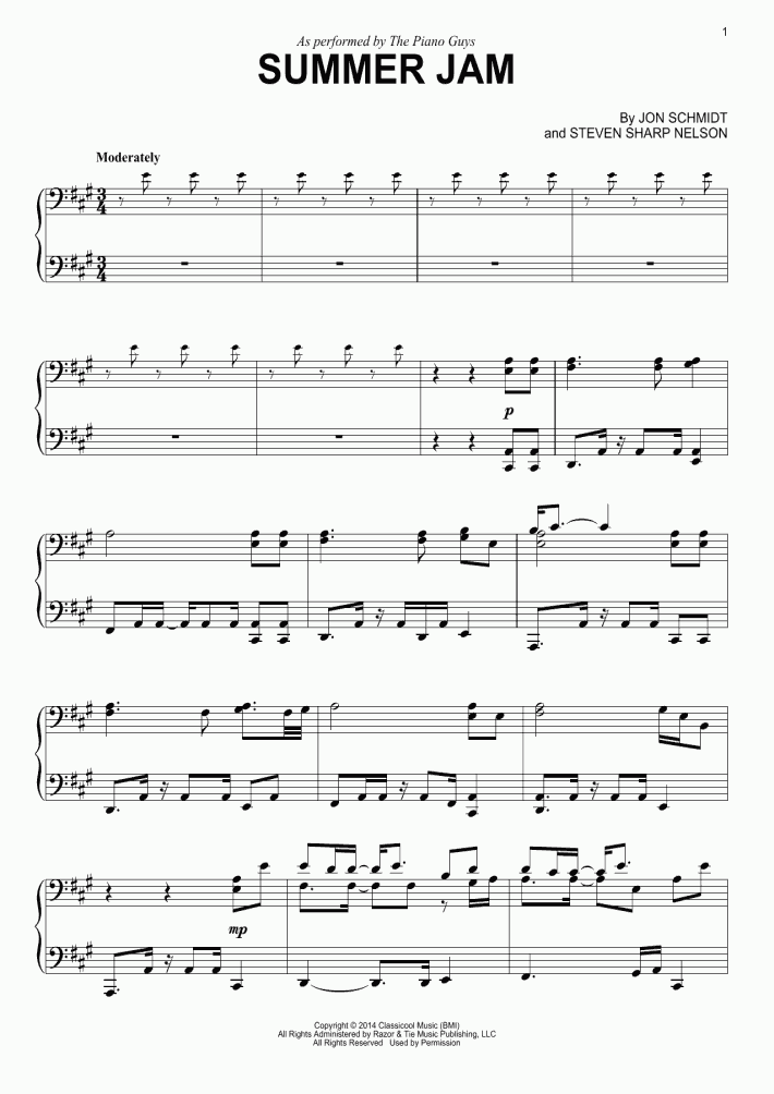 Summer Jam Piano Sheet Music OnlinePianist