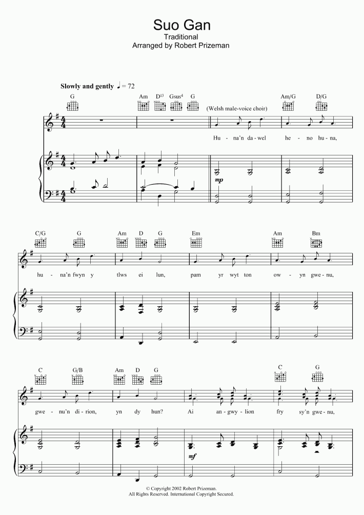 Suo Gan Piano Sheet Music OnlinePianist