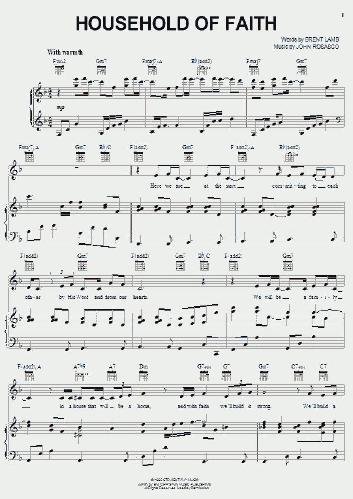 Household Of Faith Piano Sheet Music OnlinePianist
