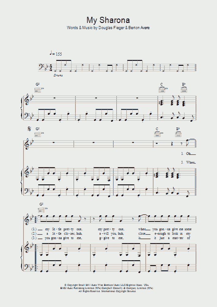 My Sharona Piano Sheet Music OnlinePianist