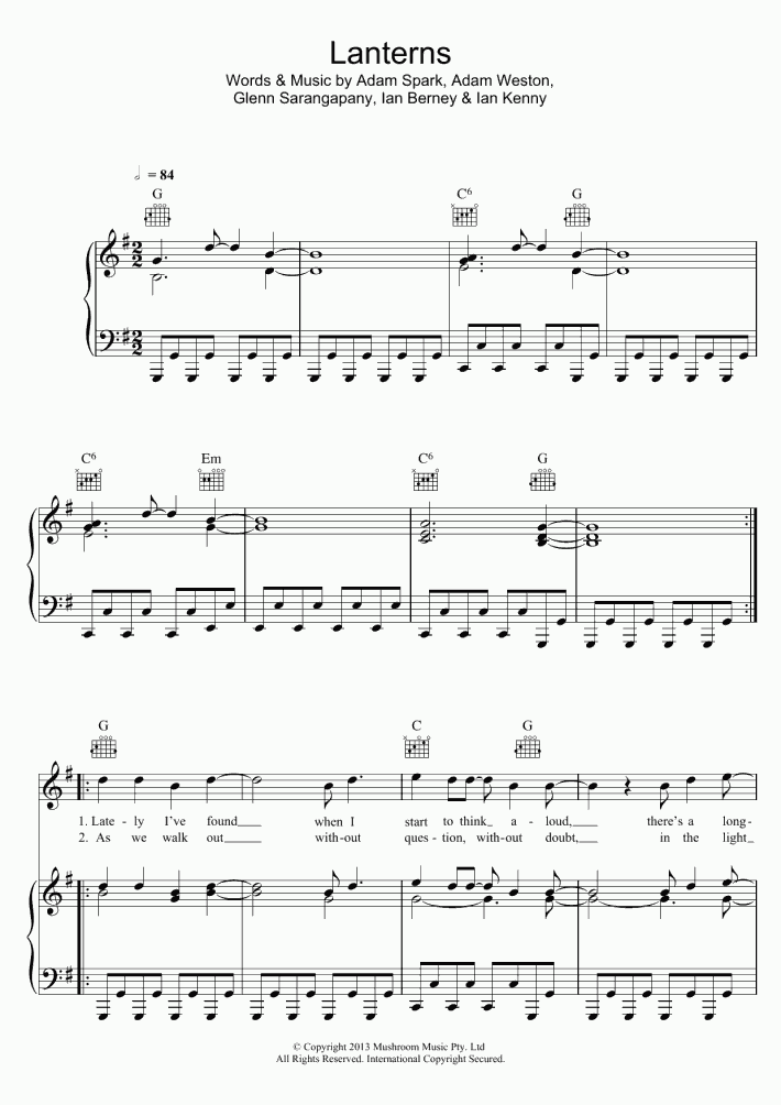 Lanterns Piano Sheet Music OnlinePianist