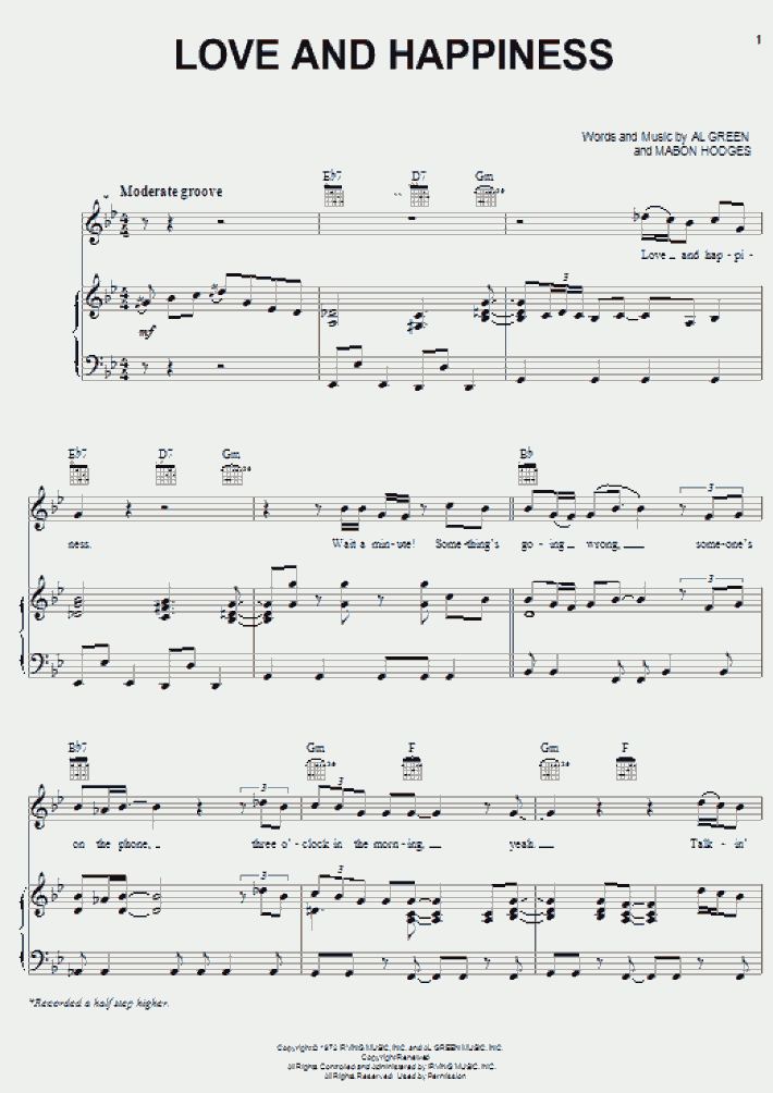 Al Green Love And Happiness Chords