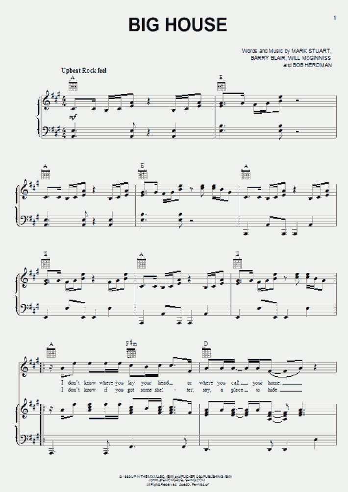 Big House Piano Sheet Music OnlinePianist