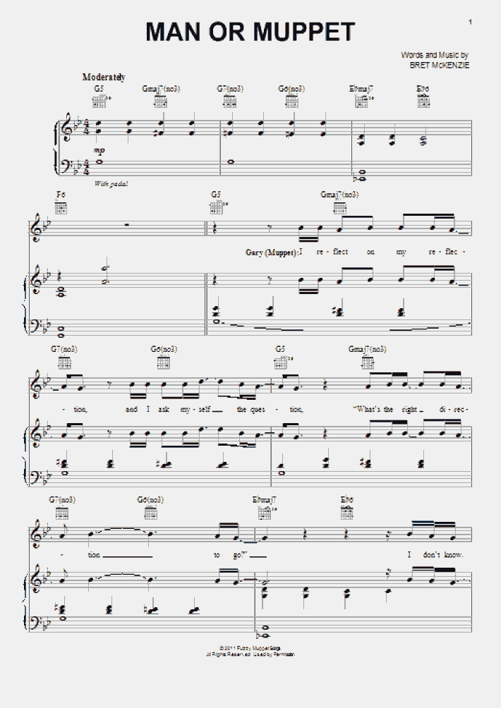 Man Or Muppet Piano Sheet Music OnlinePianist
