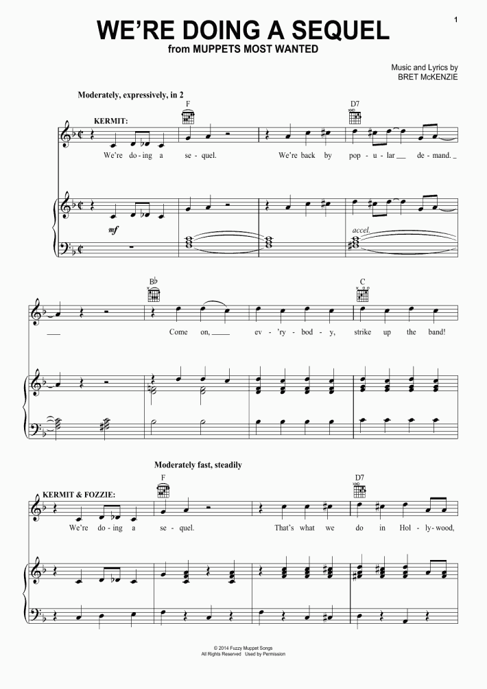 We're Doing A Sequel Piano Sheet Music OnlinePianist