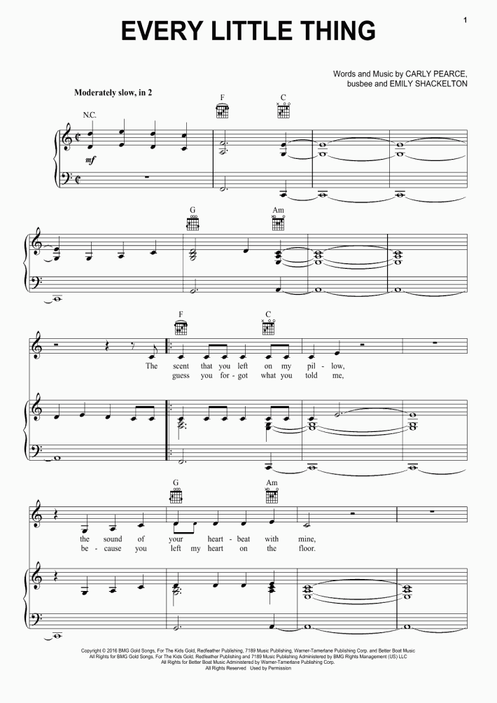 Every Little Thing Piano Sheet Music Onlinepianist