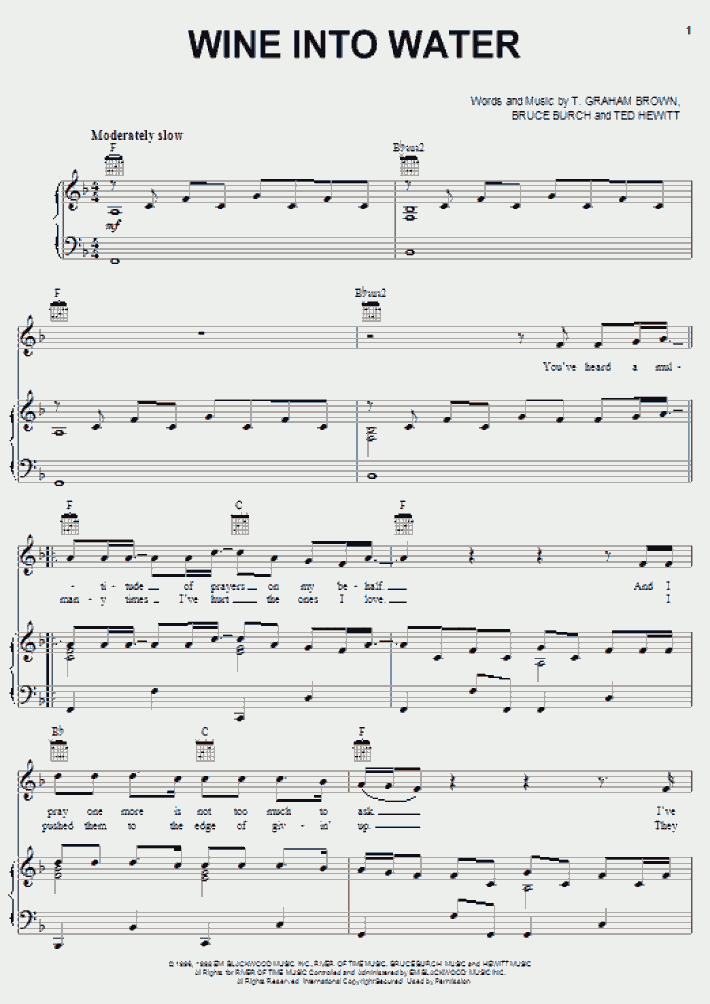 Wine Into Water Piano Sheet Music OnlinePianist