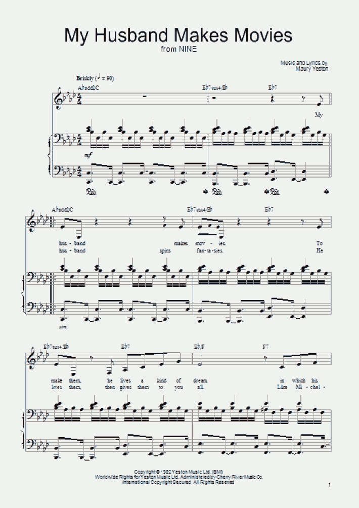 My Husband Makes Movies Piano Sheet Music