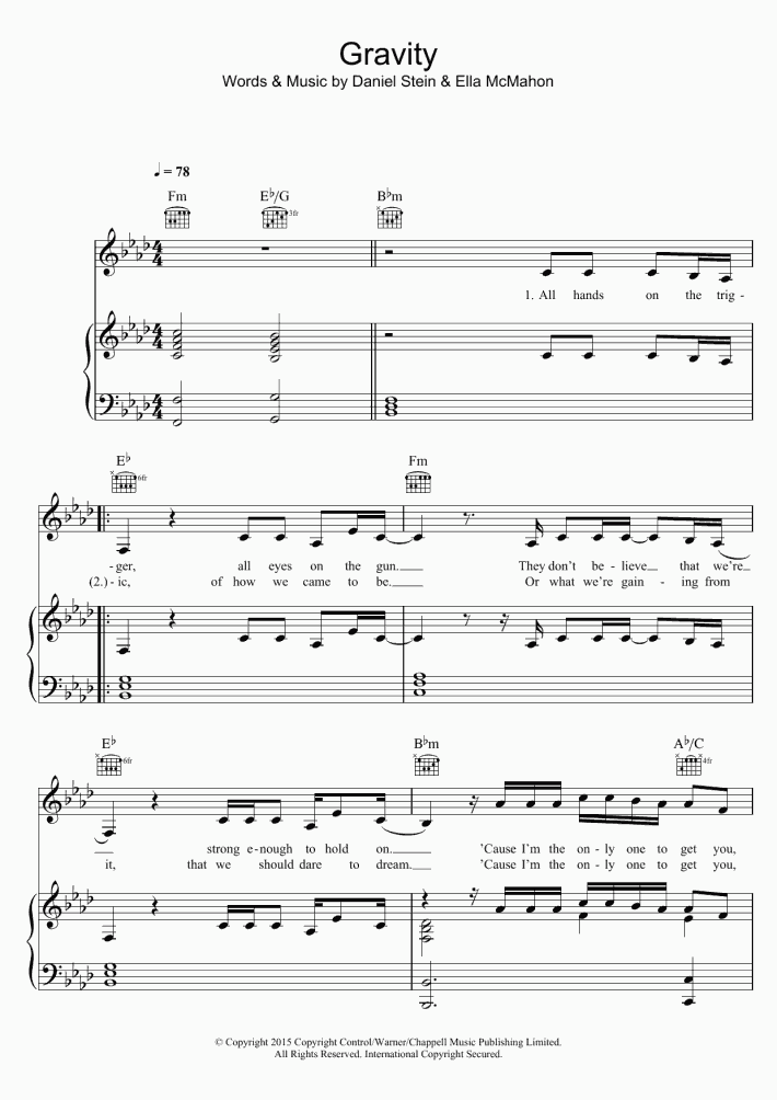 Gravity Piano Sheet Music OnlinePianist