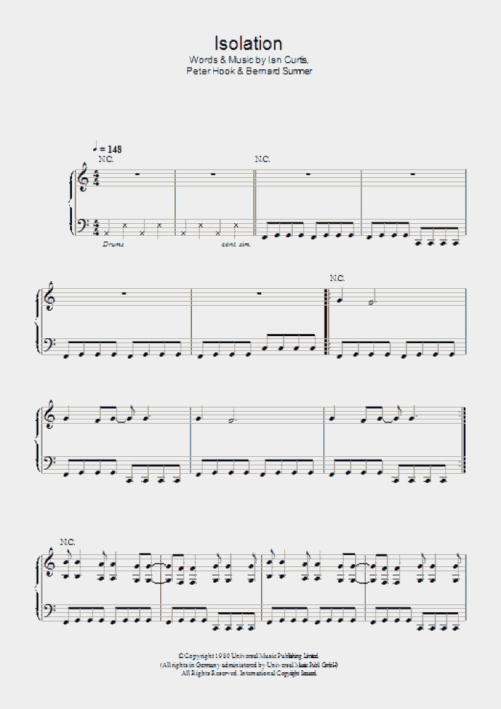 Isolation Piano Sheet Music OnlinePianist