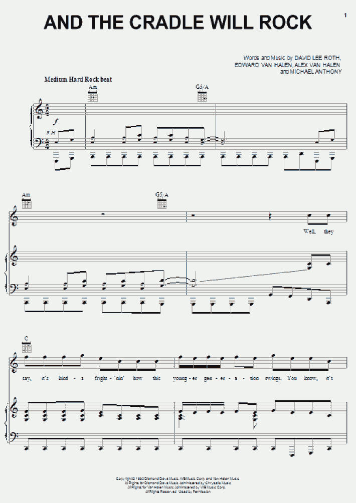 And The Cradle Will Rock Piano Sheet Music