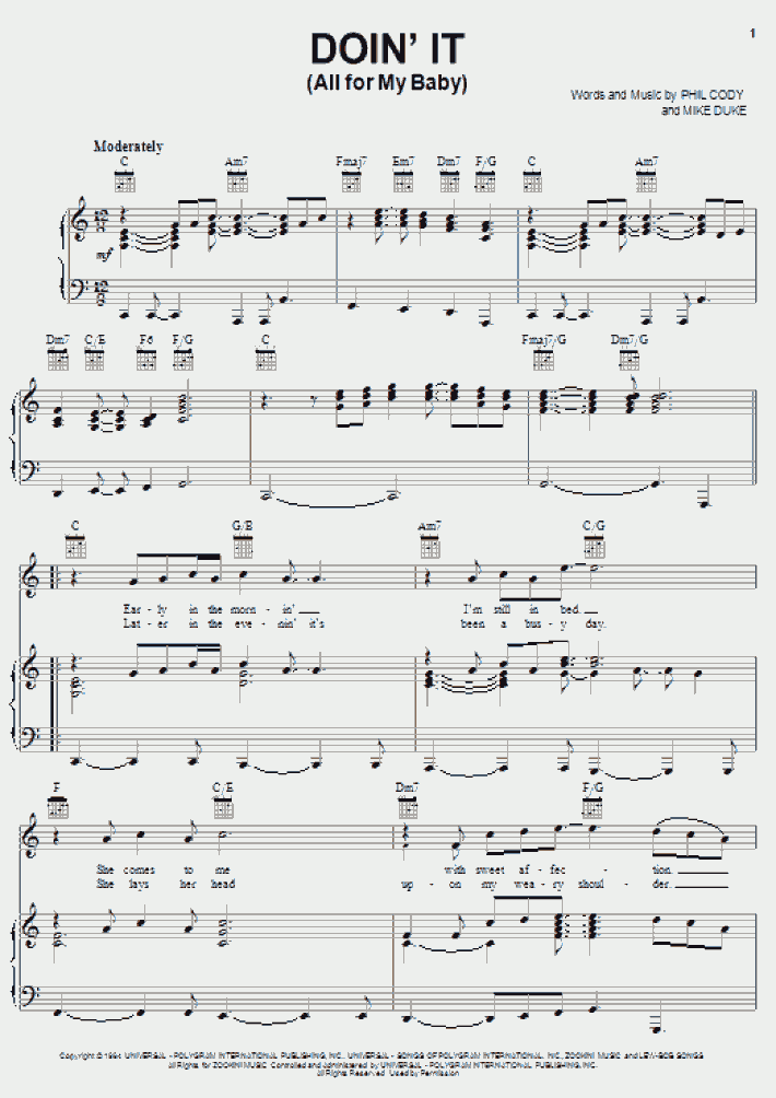 Doin' It Piano Sheet Music OnlinePianist