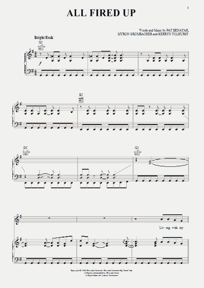 All Fired Up Piano Sheet Music OnlinePianist