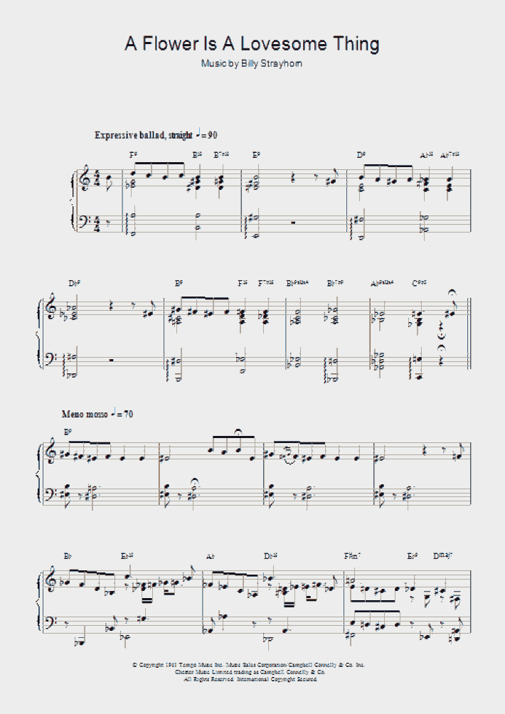 A Flower Is A Lovesome Thing Piano Sheet Music