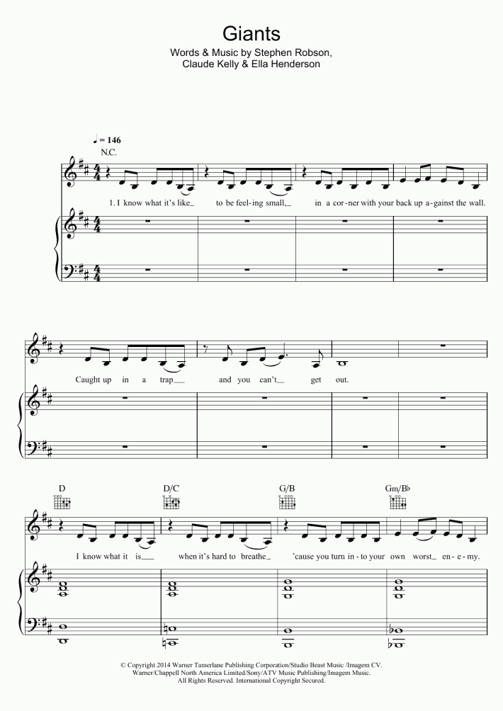 Giants Piano Sheet Music OnlinePianist
