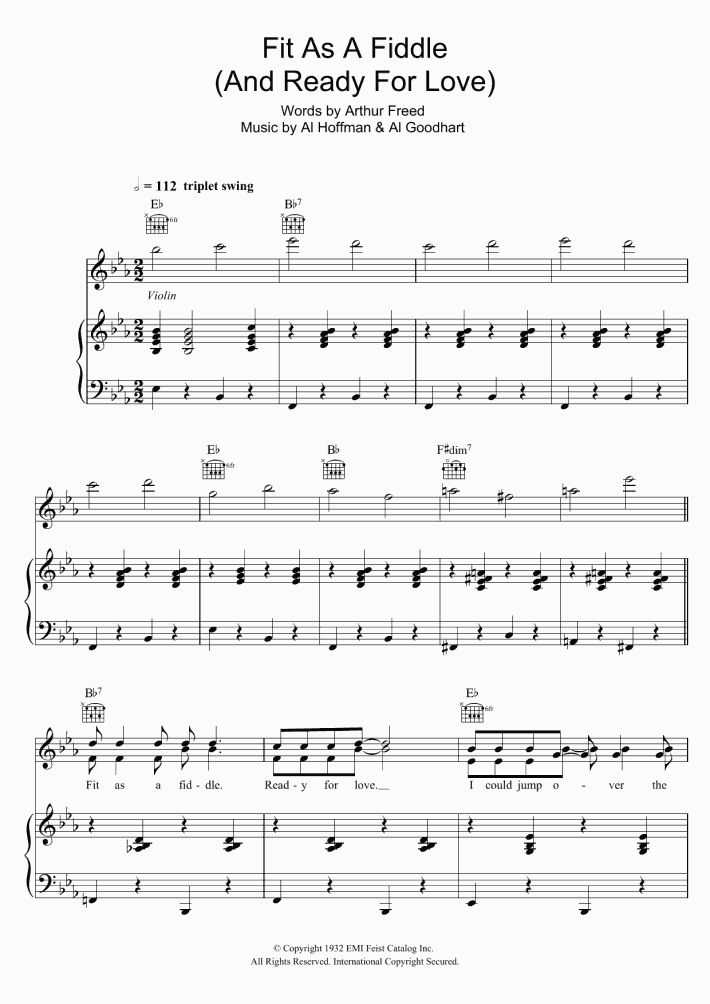 Fit As A Fiddle Piano Sheet Music Onlinepianist