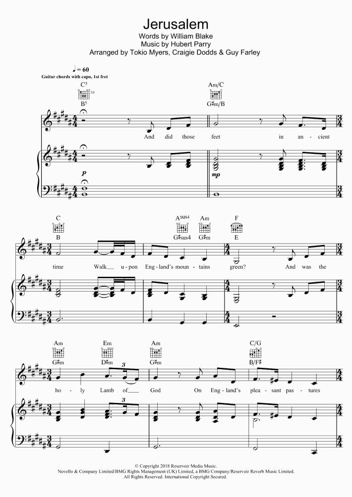 Jerusalem Piano Sheet Music OnlinePianist
