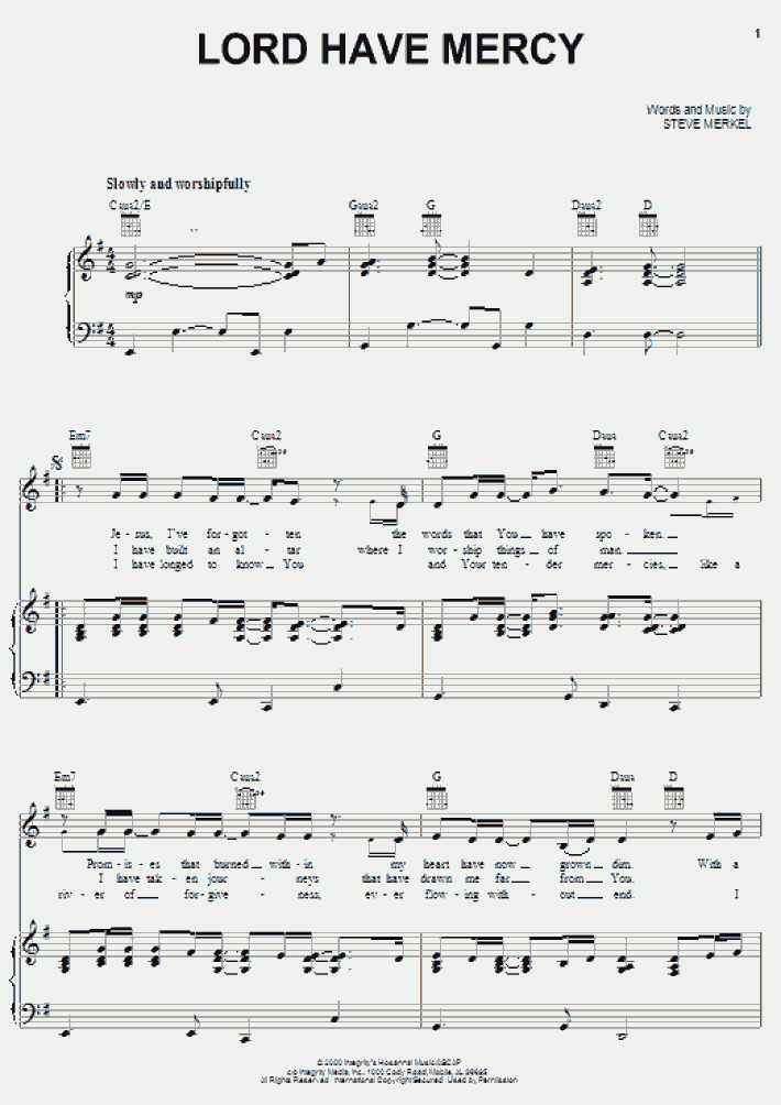 Lord Have Mercy Piano Sheet Music OnlinePianist