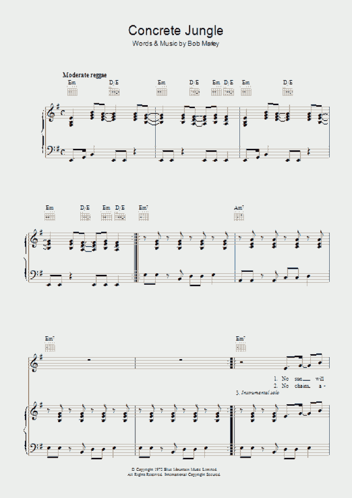 Concrete Jungle Piano Sheet Music OnlinePianist
