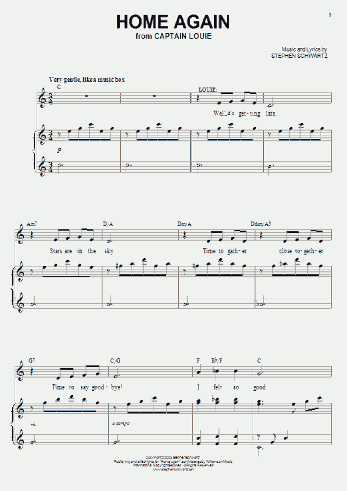 Home Again Piano Sheet Music OnlinePianist