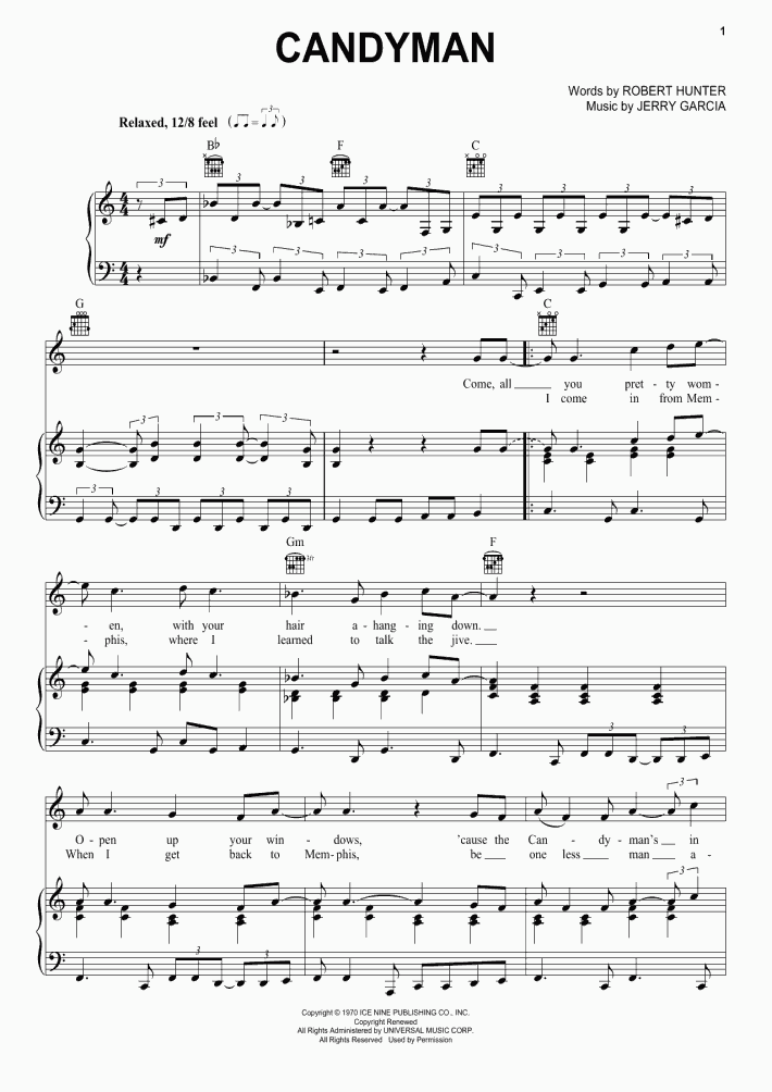 Candyman Piano Sheet Music OnlinePianist