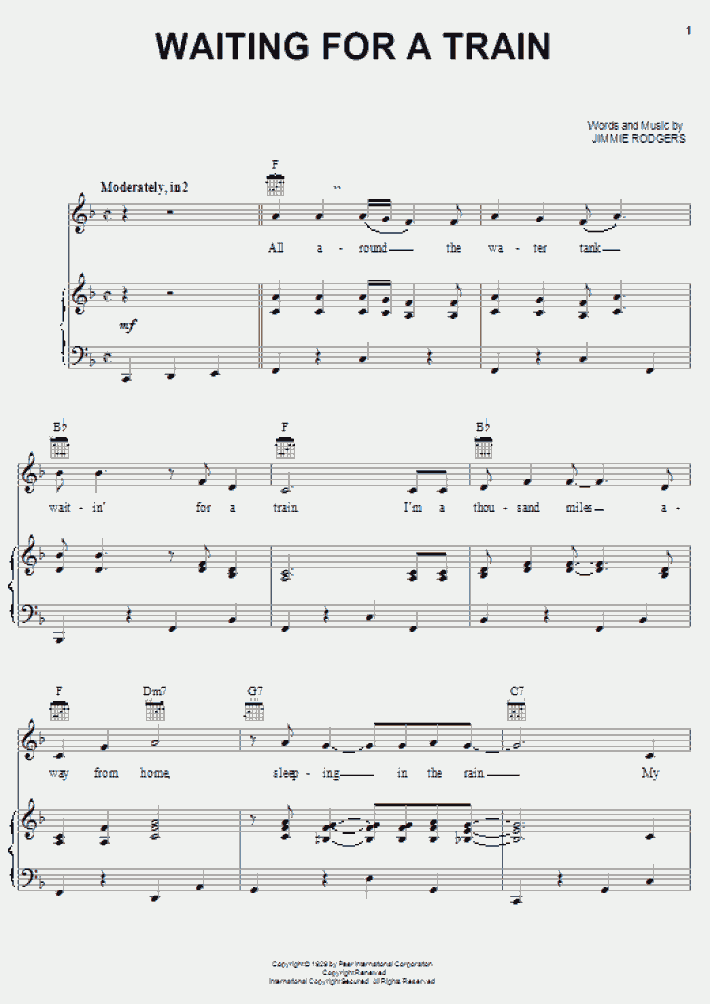 Waiting For A Train Piano Sheet Music OnlinePianist