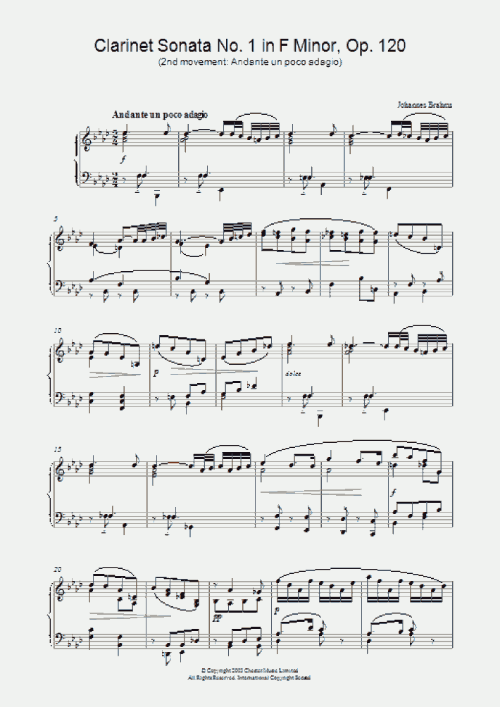 Sonata No. 1 in F Minor, Op. 120 Piano Sheet Music