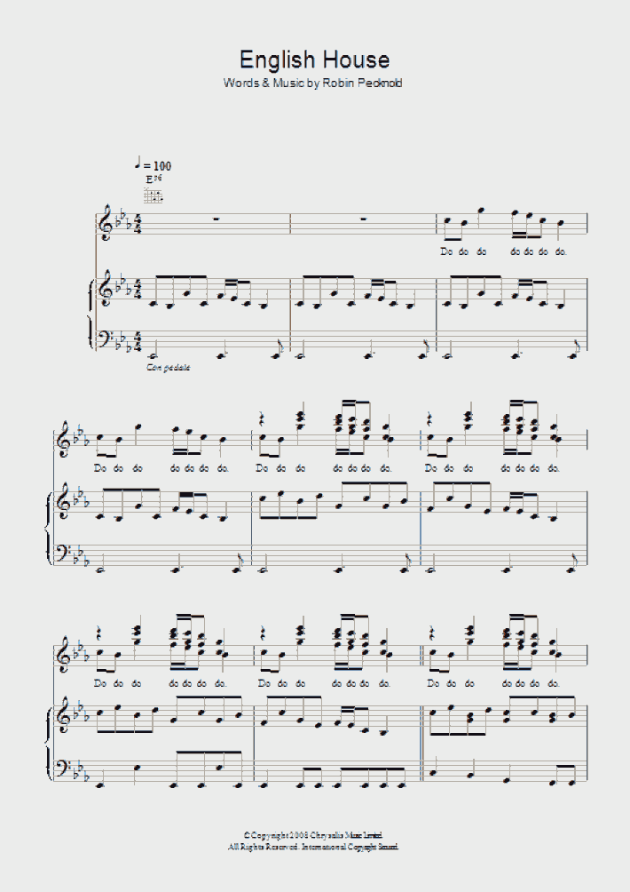 English House Piano Sheet Music OnlinePianist