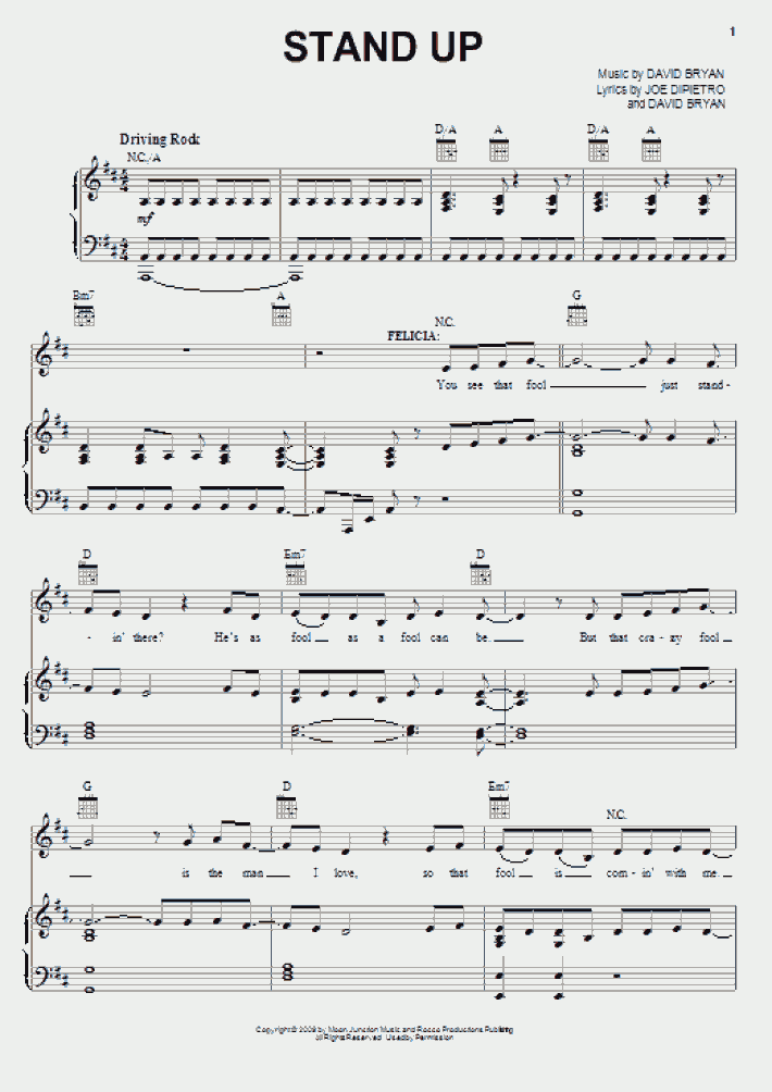 Stand Up Piano Sheet Music OnlinePianist