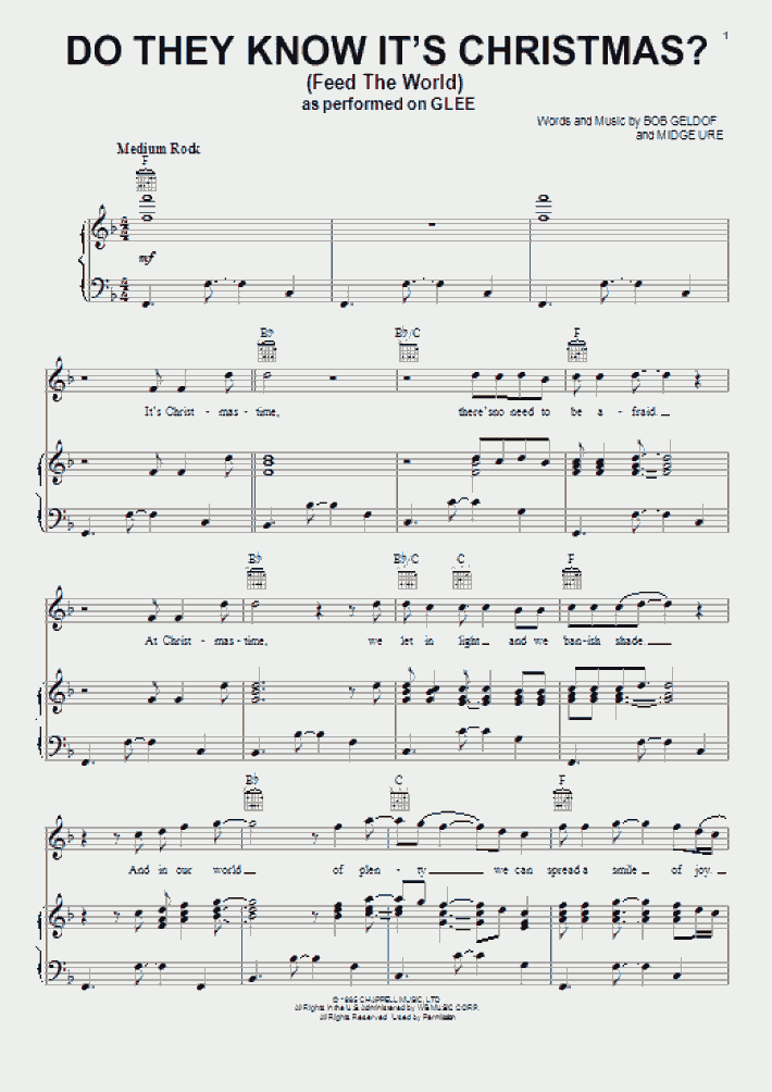 Do They Know It's Christmas? Piano Sheet Music