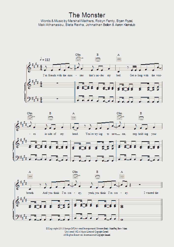 The Monster Piano Sheet Music OnlinePianist