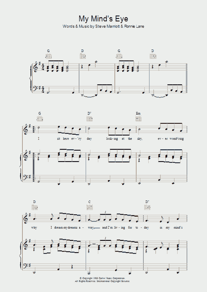 My Mind's Eye Piano Sheet Music | OnlinePianist