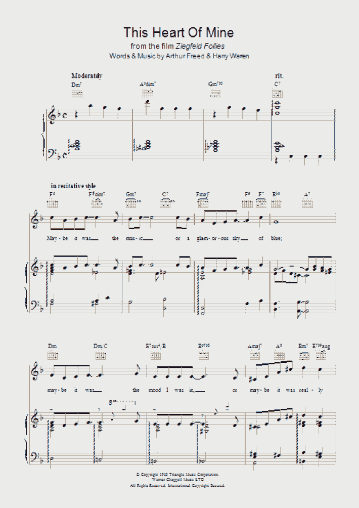 This Heart Of Mine Piano Sheet Music OnlinePianist