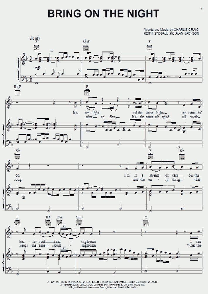 Bring On The Night Piano Sheet Music OnlinePianist