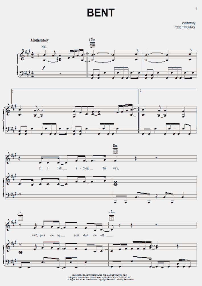 Bent Piano Sheet Music OnlinePianist
