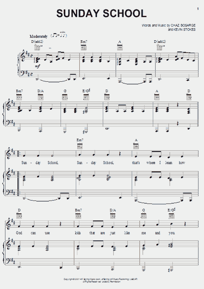 Sunday School Piano Sheet Music | OnlinePianist
