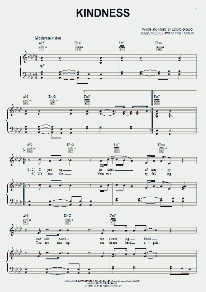 Kindness Piano Sheet Music OnlinePianist