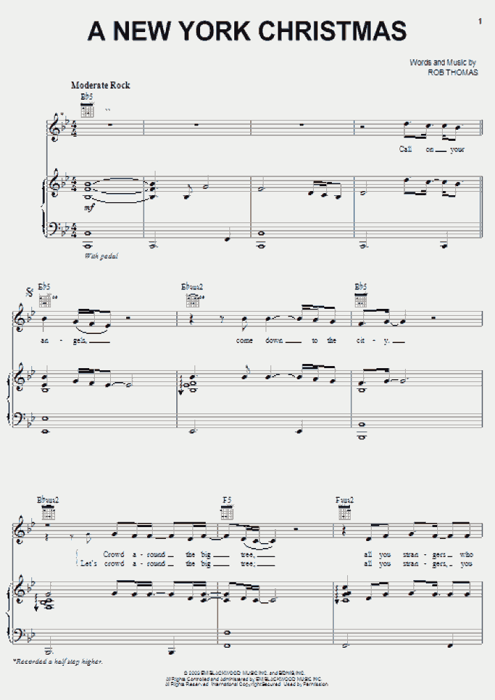 A New York Christmas Piano Sheet Music OnlinePianist