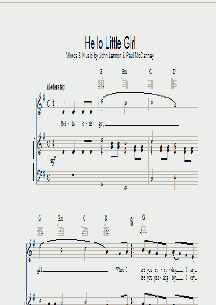 Hello Little Girl Piano Sheet Music OnlinePianist