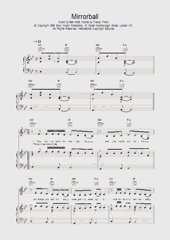 Mirrorball Piano Sheet Music OnlinePianist