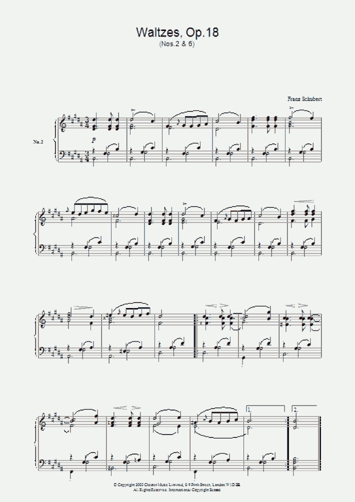 Waltzes, Op.18 Piano Sheet Music OnlinePianist