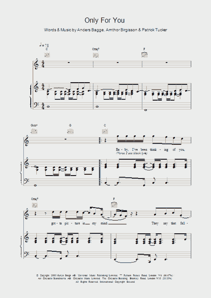 Only For You Piano Sheet Music OnlinePianist