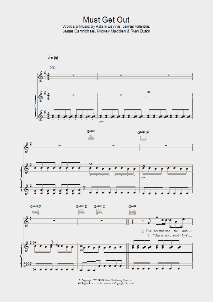 Must Get Out Piano Sheet Music OnlinePianist