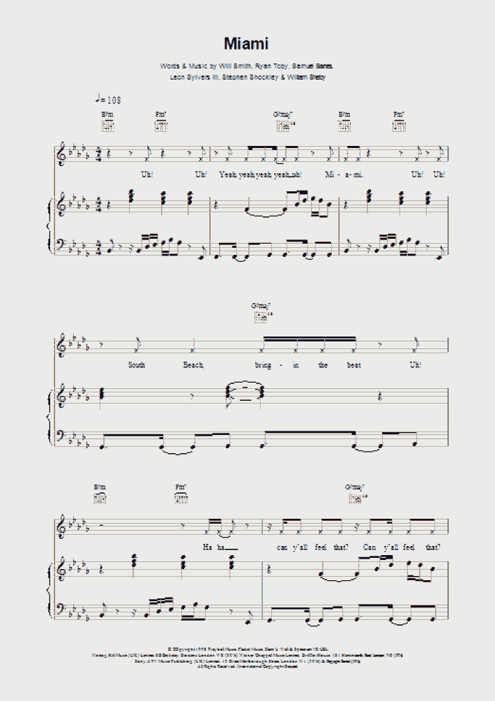 Miami Piano Sheet Music OnlinePianist